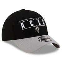 Casquette ajustable unisexe New Era noire/argentée Las Vegas Aces 2025 WNBA Draft 9TWENTY