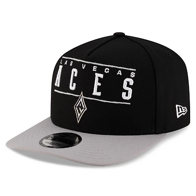 Casquette unisexe New Era noire/argentée Las Vegas Aces 2025 WNBA Draft A-Frame 9FIFTY Snapback