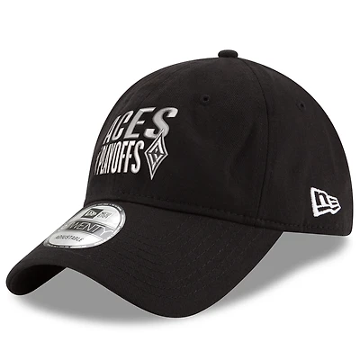 Casquette ajustable unisexe New Era noire Las Vegas Aces 2025 WNBA Playoffs 9TWENTY