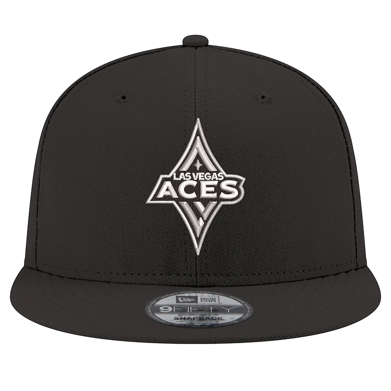 Casquette unisexe New Era noire avec logo Las Vegas Aces 9FIFTY à pression arrière