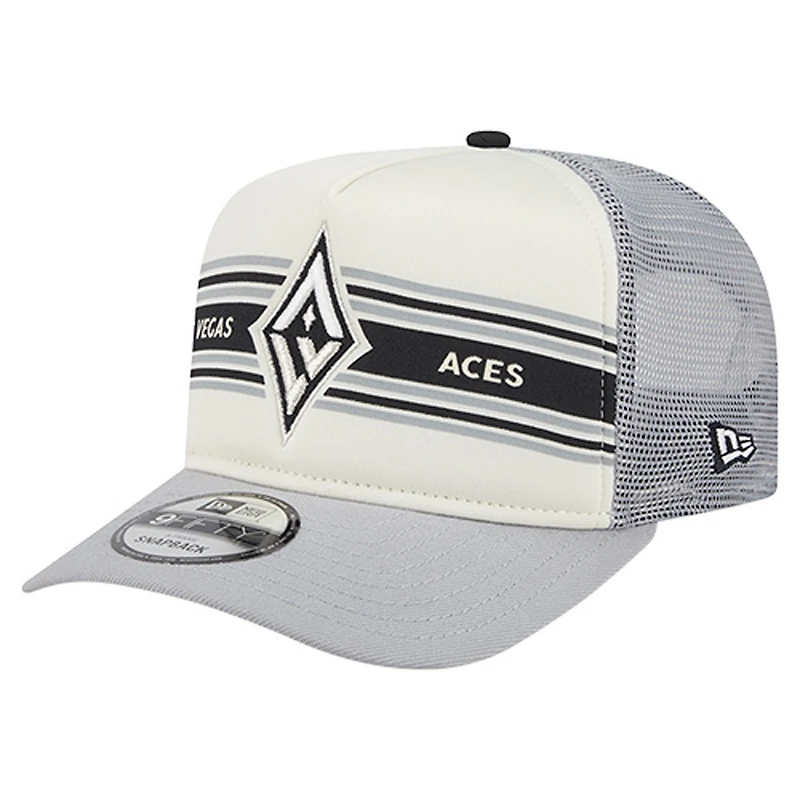 Unisex New Era  White/Gray Las Vegas Aces Banner Foam Front 9FIFTY A-Frame Adjustable Trucker Hat