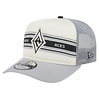 Unisex New Era  White/Gray Las Vegas Aces Banner Foam Front 9FIFTY A-Frame Adjustable Trucker Hat
