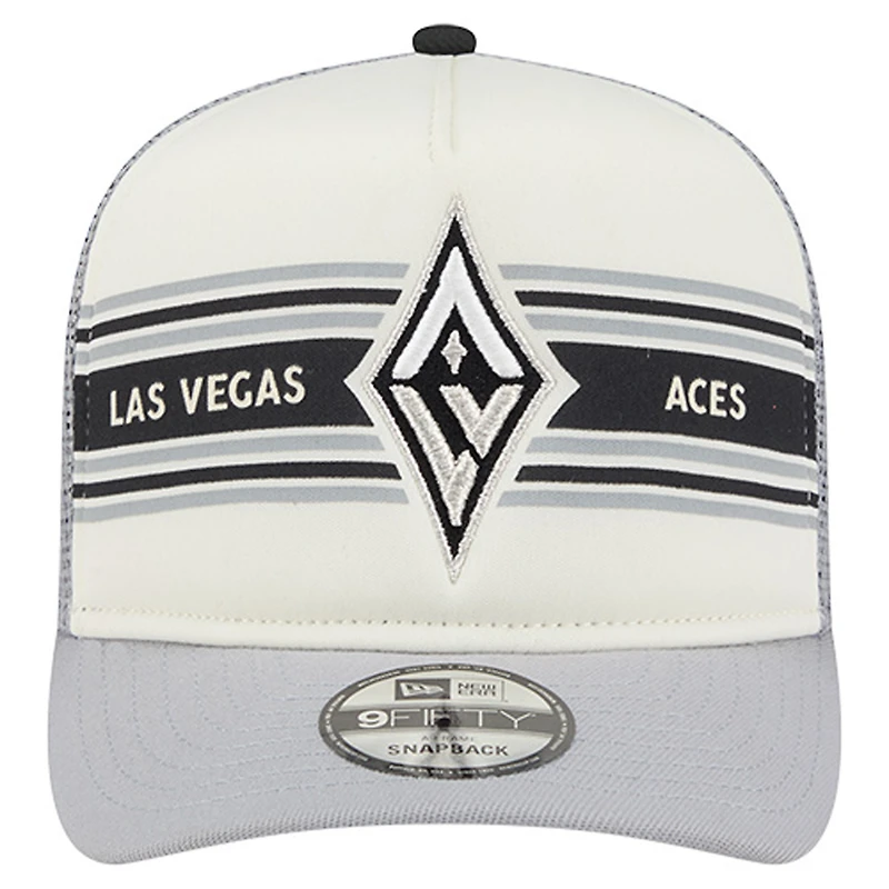 Unisex New Era  White/Gray Las Vegas Aces Banner Foam Front 9FIFTY A-Frame Adjustable Trucker Hat