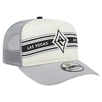 Casquette de camionneur ajustable unisexe New Era 9FIFTY A-Frame blanche/grise avec bannière en mousse sur le devant des Las Vegas Aces