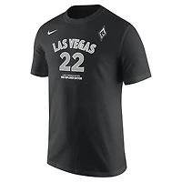 T-shirt unisexe avec nom et numéro Nike A'ja Wilson noir Las Vegas Aces Explorer Edition