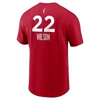 T-shirt unisexe avec nom et numéro Nike A'ja Wilson rouge Las Vegas Aces Rebel Edition