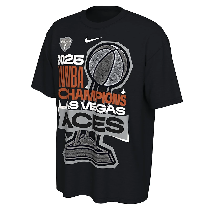 T-shirt unisexe Nike noir authentique des Las Vegas Aces 2025 WNBA Finals Champions Locker Room