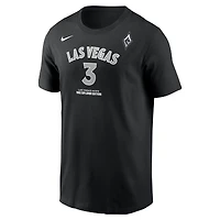 T-shirt unisexe avec nom et numéro Nike Candace Parker, noir, Las Vegas Aces Explorer Edition