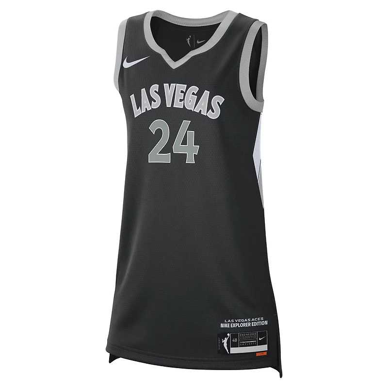 Maillot Nike Jewell Loyd noir unisexe des Las Vegas Aces Explorer Edition Victory