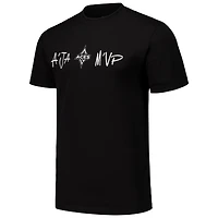 T-shirt unisexe round21 A'ja Wilson noir Las Vegas Aces Player Signature nom et numéro
