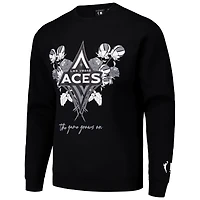 Unisex round21 Black Las Vegas Aces Bloom Pullover Crew Sweatshirt