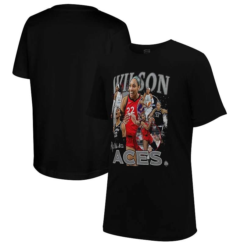 T-shirt unisexe Stadium Essentials A'ja Wilson noir Las Vegas Aces Crossroads