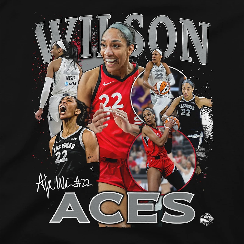 Unisex Stadium Essentials A'ja Wilson Black Las Vegas Aces Crossroads T-Shirt