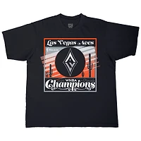 T-shirt unisexe Stadium Essentials noir Las Vegas Aces 2025 WNBA Finals Champions Sunset Urban Premium coupe décontractée
