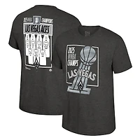 T-shirt unisexe Stadium Essentials Heather Charcoal Las Vegas Aces 2025 WNBA Finals Champions Jersey Roster