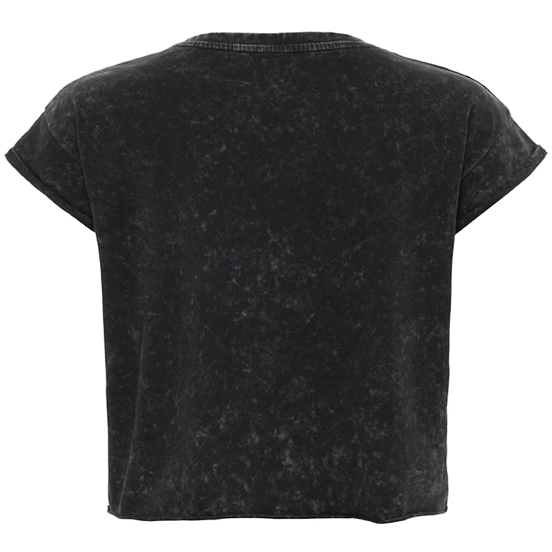 Women's Sportiqe  Black Las Vegas Aces Rock & Roll Collection Gwen Mineral Wash Cropped T-Shirt