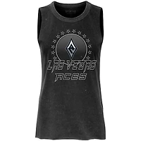 Débardeur Sportiqe noir pour femme, collection Rock & Roll Las Vegas Aces, délavé minéral Turner