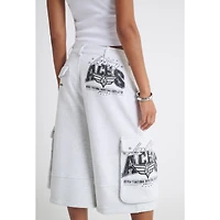 Short cargo en polaire gris chiné pour femme des Aces de Las Vegas