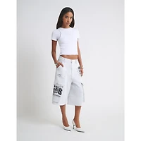 Short cargo en polaire gris chiné pour femme des Aces de Las Vegas