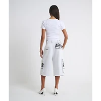 Short cargo en polaire gris chiné pour femme des Aces de Las Vegas