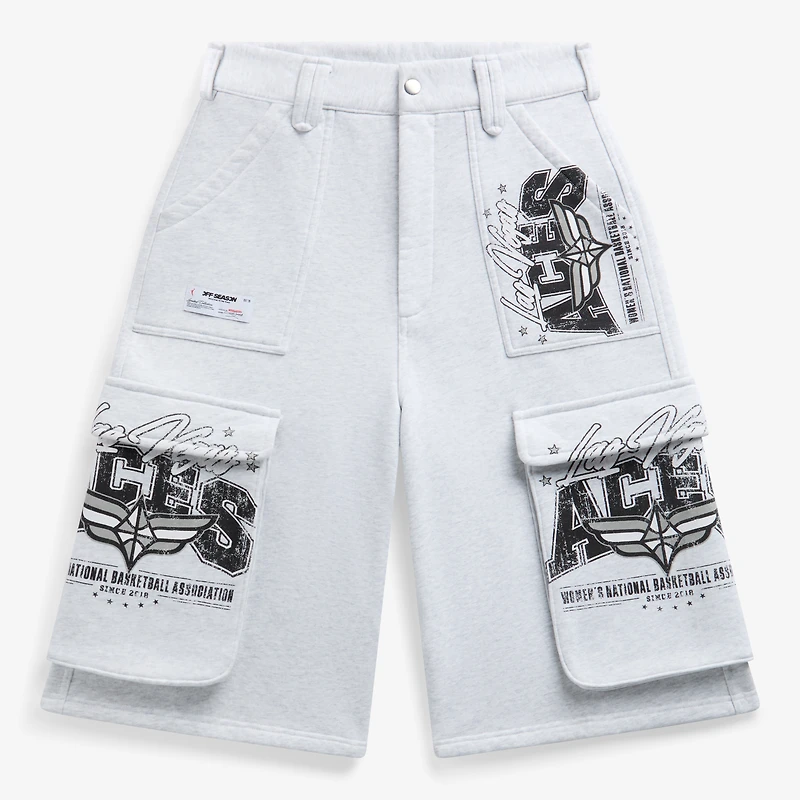 Short cargo en polaire gris chiné pour femme des Aces de Las Vegas