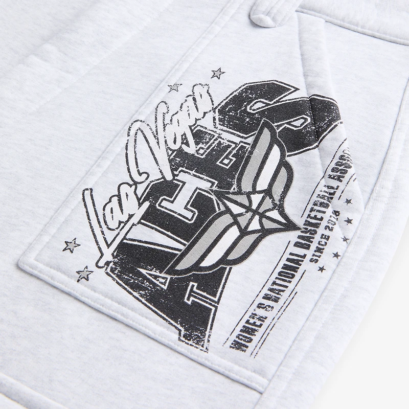 Short cargo en polaire gris chiné pour femme des Aces de Las Vegas