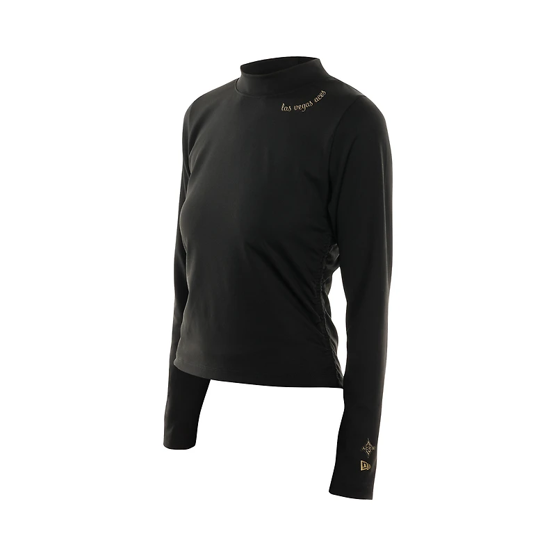 T-shirt à manches longues et col montant pour femme New Era Las Vegas Aces Glam Game noir