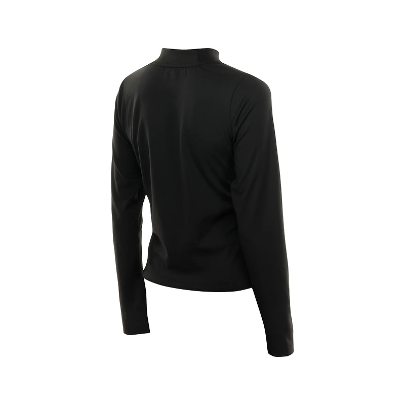 Women's New Era Black Las Vegas Aces Glam Game Mock Neck Long-Sleeve T-Shirt