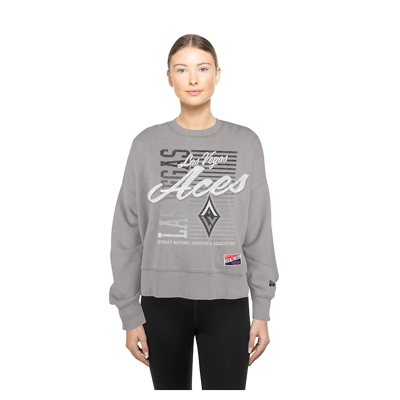 Sweat-shirt surdimensionné argenté délavé minéral New Era pour femme des Las Vegas Aces