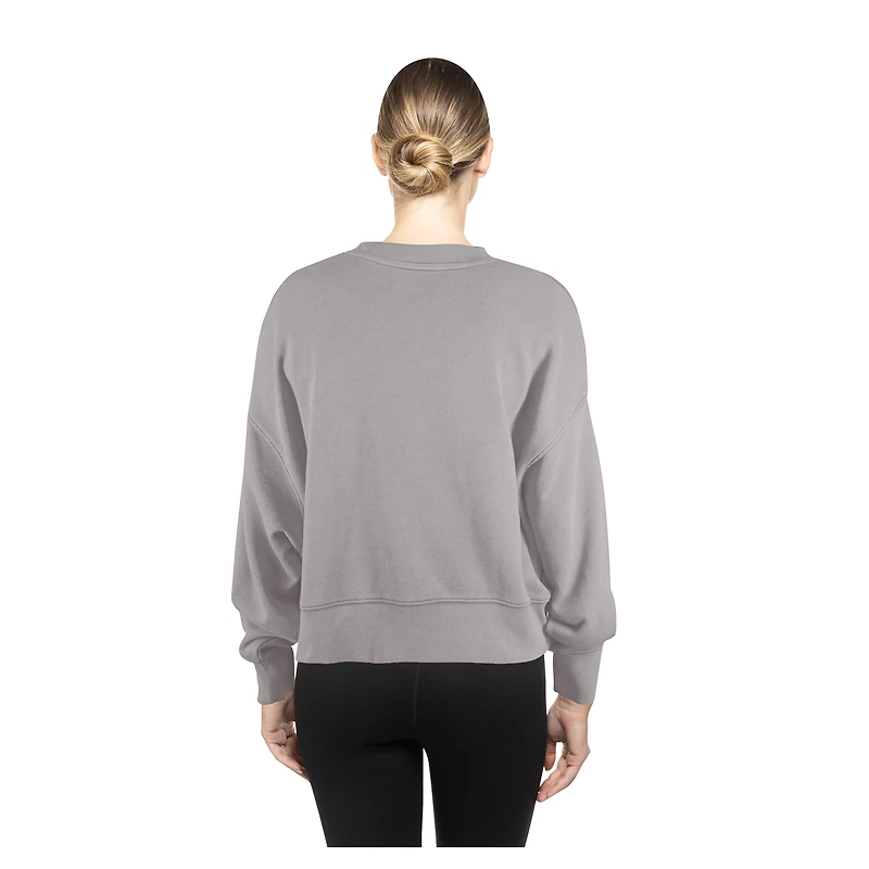 Women's New Era Silver Las Vegas Aces Oversized Mineral Wash Sweatshirt