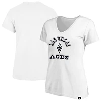Women's Profile x 47 White Las Vegas Aces Logo Lockup Plus V-Neck T-Shirt