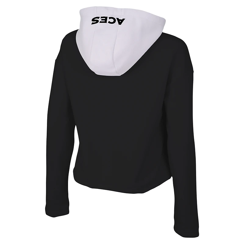 Sweat à capuche noir quart de zip Stadium Essentials pour femmes Las Vegas Aces Game Plan