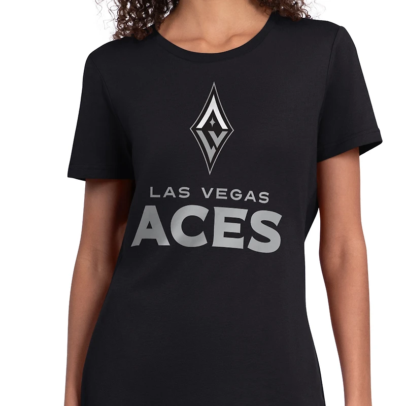 T-shirt à col rond Starter noir pour femmes, édition spéciale 30e anniversaire des Aces de Las Vegas (WNBA)