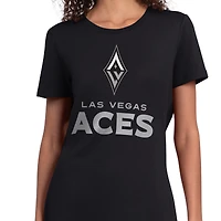 T-shirt à col rond Starter noir pour femmes, édition spéciale 30e anniversaire des Aces de Las Vegas (WNBA)