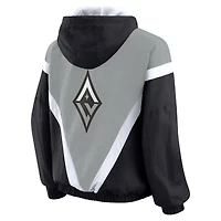 Women's WEAR by Erin Andrews Black/Gray Las Vegas Aces Colorblock Full-Zip Hoodie Windbreaker Jacket