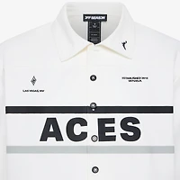 Chemise courte boutonnée en toile blanche pour femme, motif Las Vegas Aces