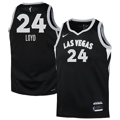 Youth Nike Jewell Loyd Black Las Vegas Aces Explorer Edition Jersey