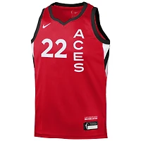 Maillot de joueur Nike A'ja Wilson rouge Las Vegas Aces Rebel Edition pour jeune