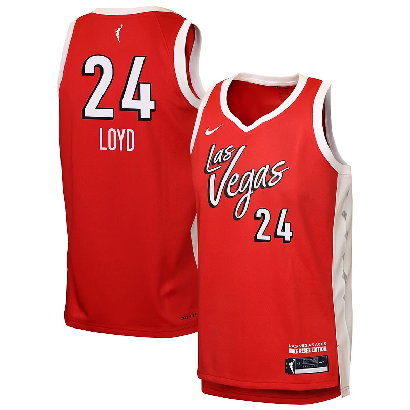 Maillot Nike Jewell Loyd rouge Las Vegas Aces Victory pour enfant - Édition Rebelle