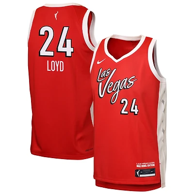 Maillot Nike Jewell Loyd rouge Las Vegas Aces Victory pour enfant - Édition Rebelle