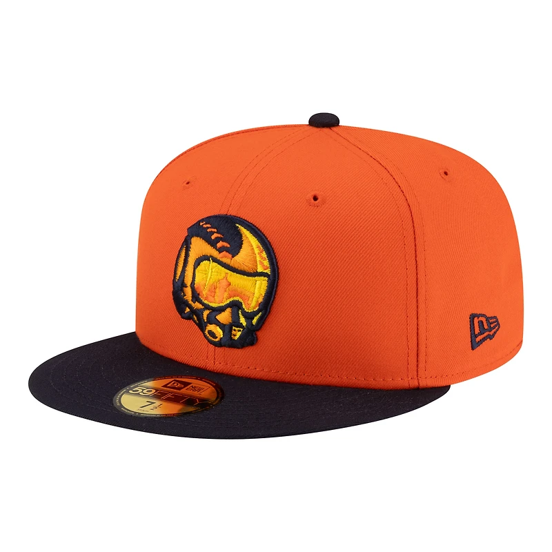 Casquette ajustée New Era Aviator Las Vegas Authentic Collection 59FIFTY pour homme, orange et marine