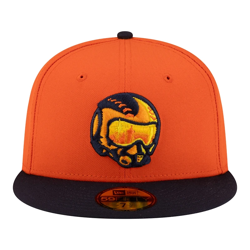 Casquette ajustée New Era Aviator Las Vegas Authentic Collection 59FIFTY pour homme, orange et marine