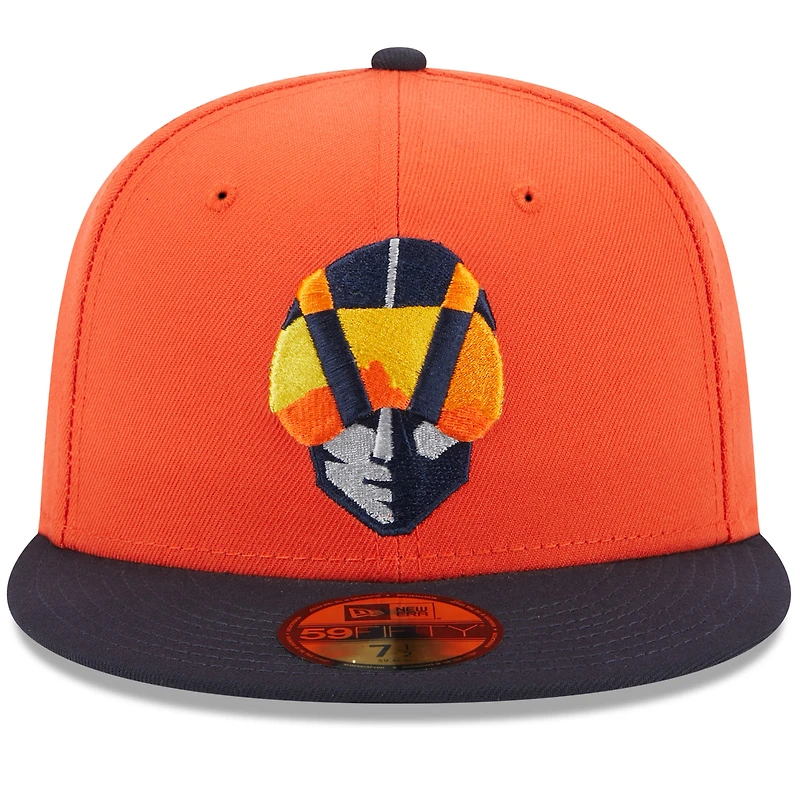 Casquette ajustée 59FIFTY avec logo alternatif Las Vegas Aviators New Era orange pour homme