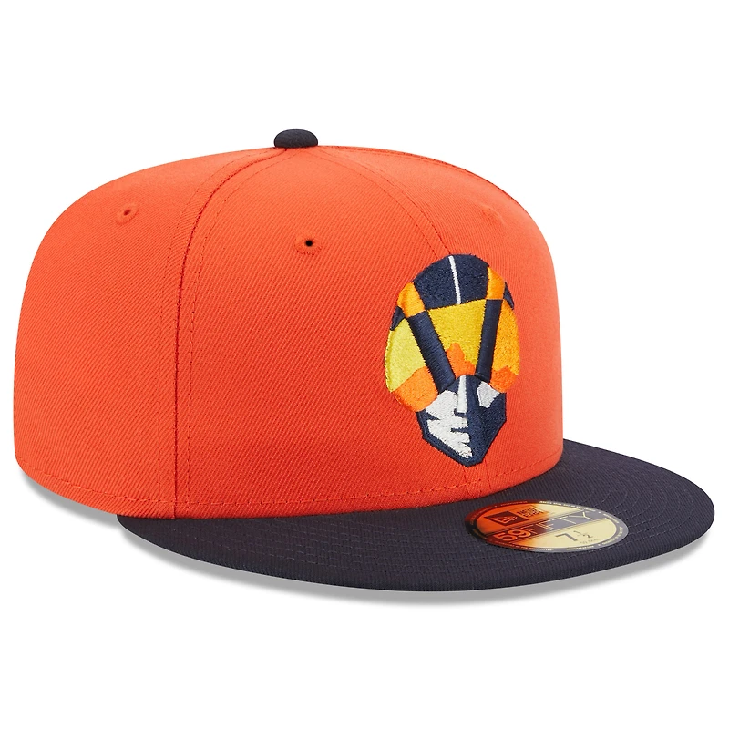 Casquette ajustée 59FIFTY avec logo alternatif Las Vegas Aviators New Era orange pour homme