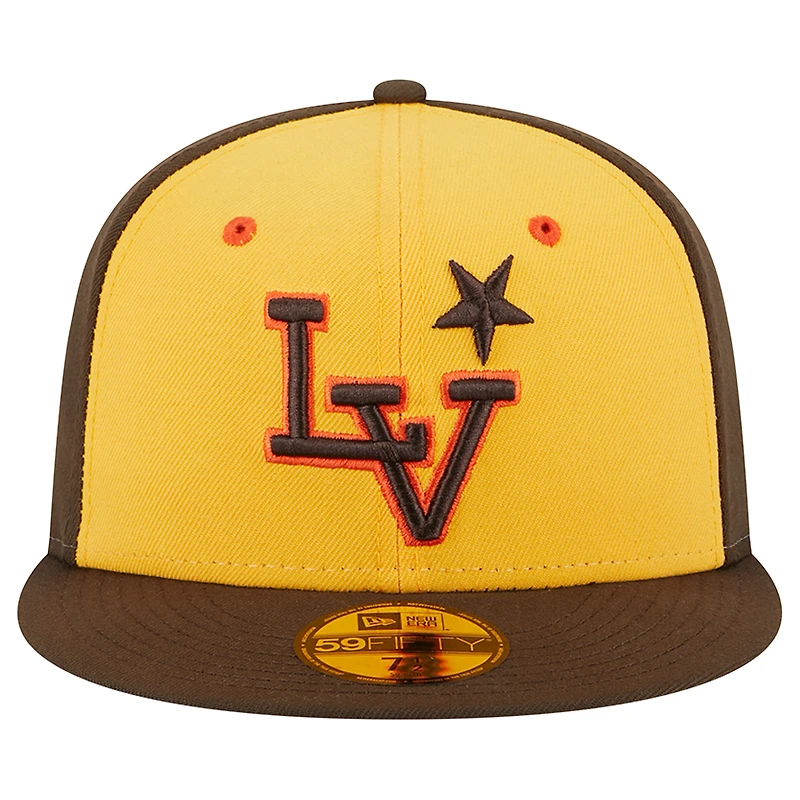 Casquette ajustée New Era jaune Las Vegas Aviators Theme Nights Stars 59FIFTY pour homme