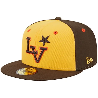 Casquette ajustée New Era jaune Las Vegas Aviators Theme Nights Stars 59FIFTY pour homme