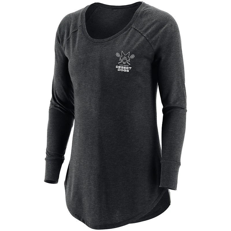 Women's Black Las Vegas Desert Dogs Primary Logo Long Sleeve T-Shirt