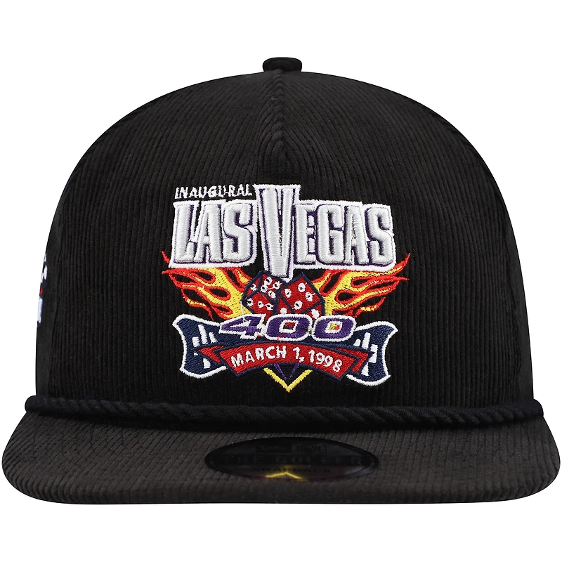 Men's New Era Black 1998 Las Vegas 400 Retro Cord Golfer Adjustable Hat