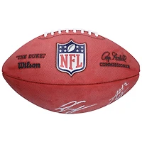 Ballon de football Wilson Duke en couleur, autographié par Ashton Jeanty et Geno Smith, des Raiders de Las Vegas.