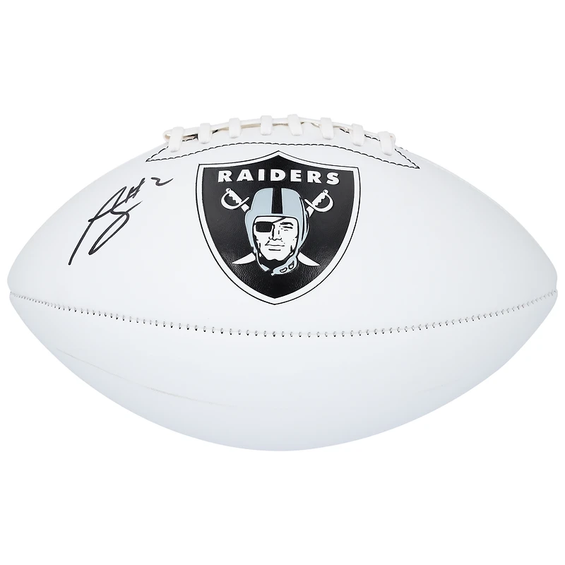 Ballon de football Franklin White Panel autographié par Ashton Jeanty des Las Vegas Raiders
